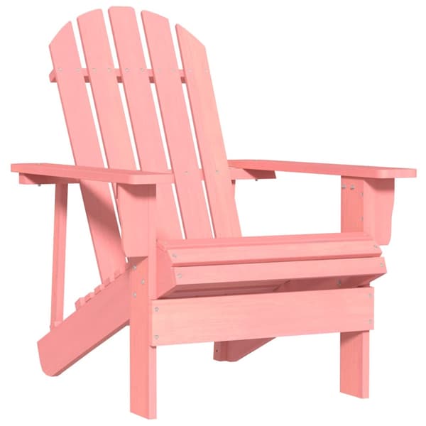 Adirondackstol massivt granträ rosa
