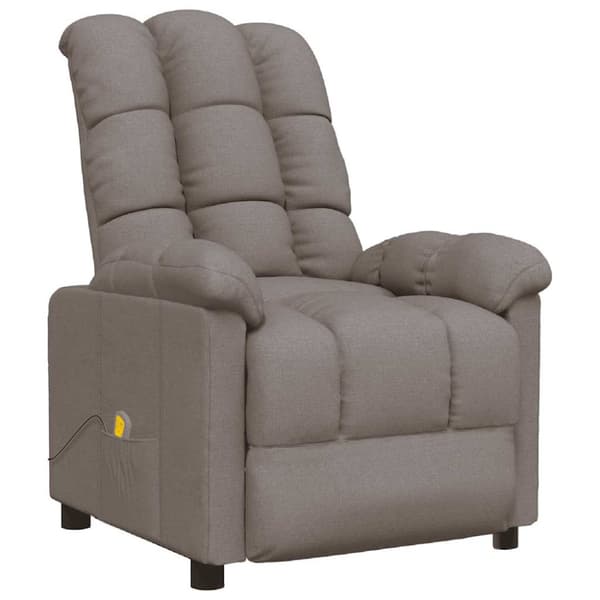 Massagefåtölj taupe tyg