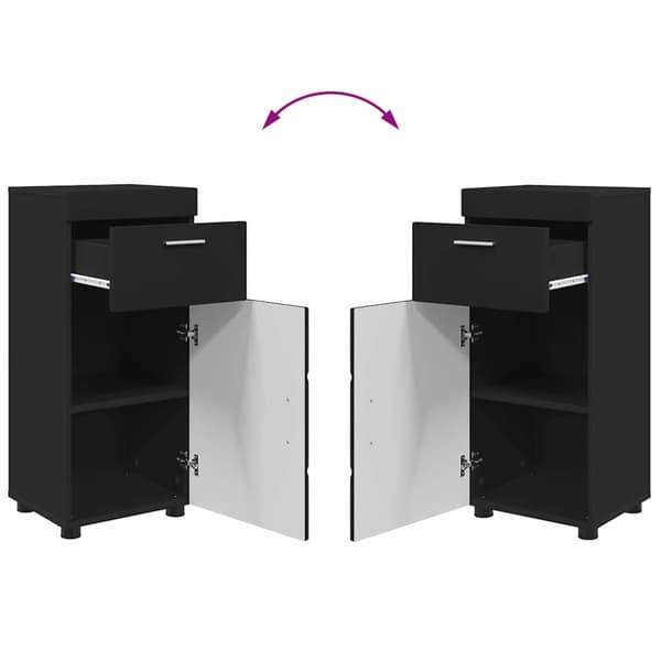 Badrumsmöbelset TULUM 3 pcs Svart 60 x 34 x 63 cm