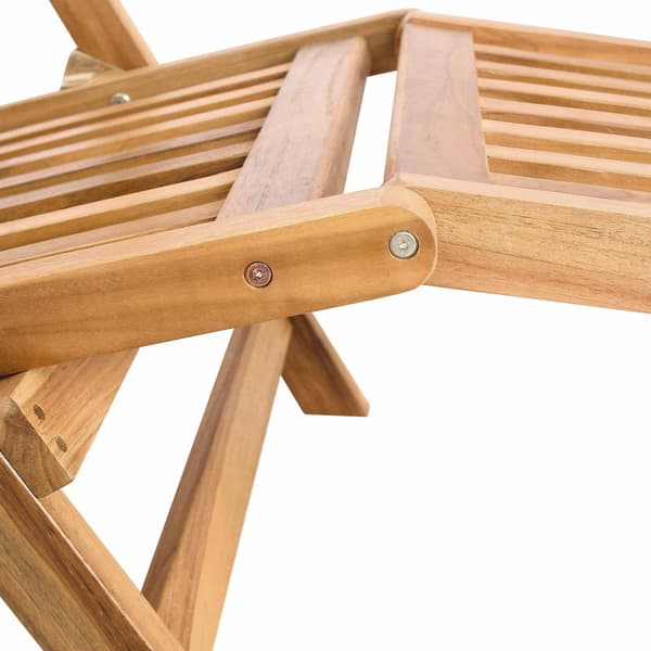 Fällbar Däck Stol 2 pcs Naturlig Massivt teakträ