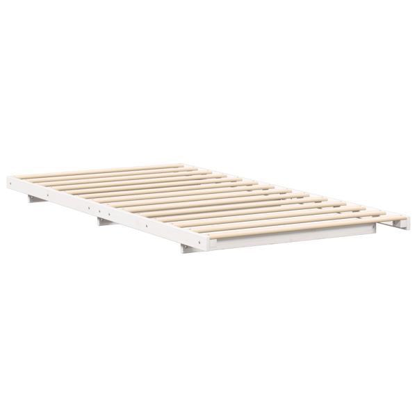 Sängram Vit 75 x 190 cm Massiv furu