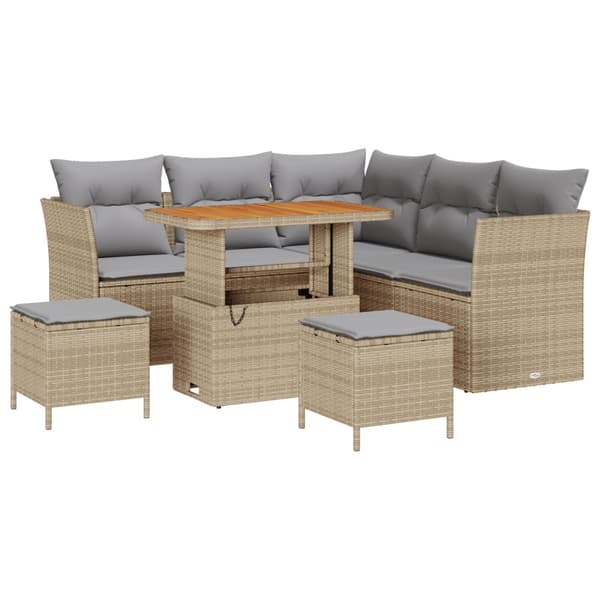 Trädgårdsoffset 8 pcs Beige konstrotting