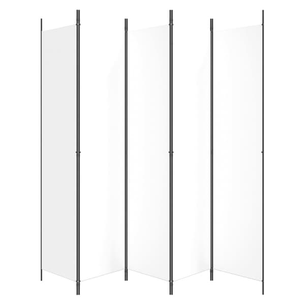 Rumsavdelare 5 paneler vit 250x220 cm tyg