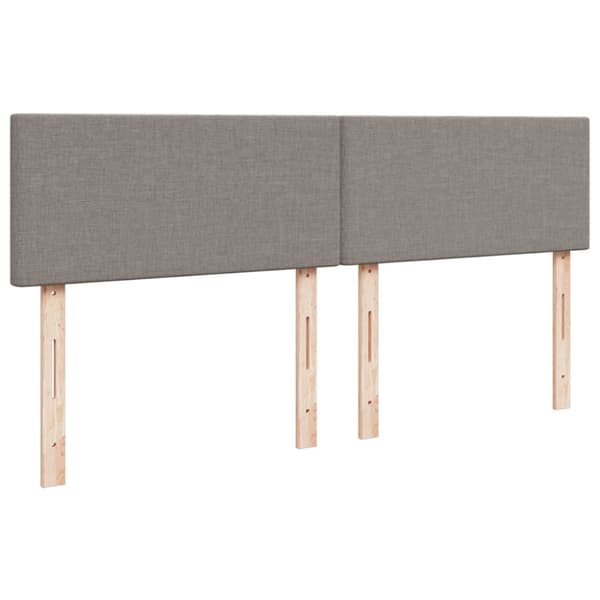 Ramsäng med madrass taupe 180x200 cm tyg