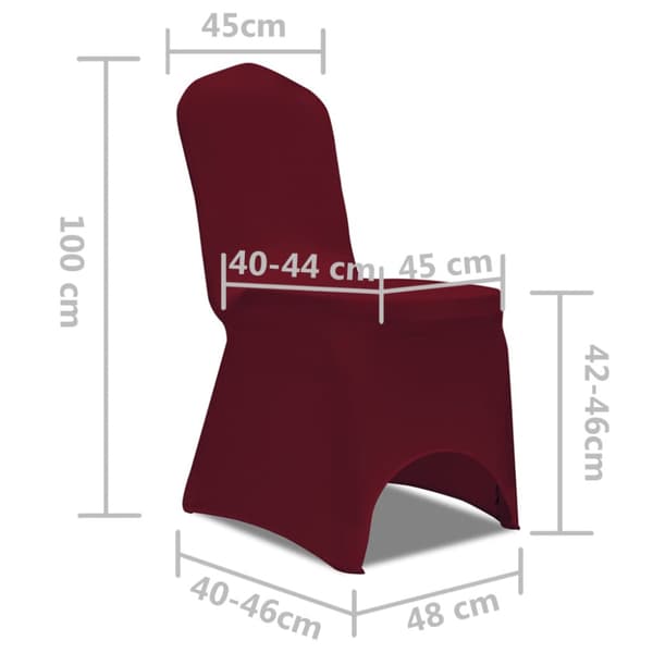 Stolklädsel Stretch Burgundy 6-pack