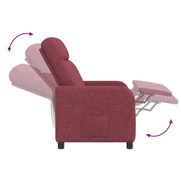 Massagefåtölj Vinröd Tyg