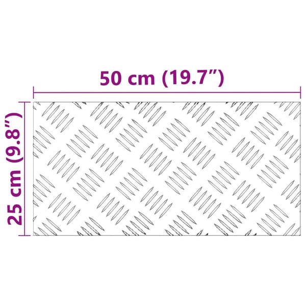 Trappsteg Rektangulär 4 pcs Silver 50 x 25 cm Aluminium
