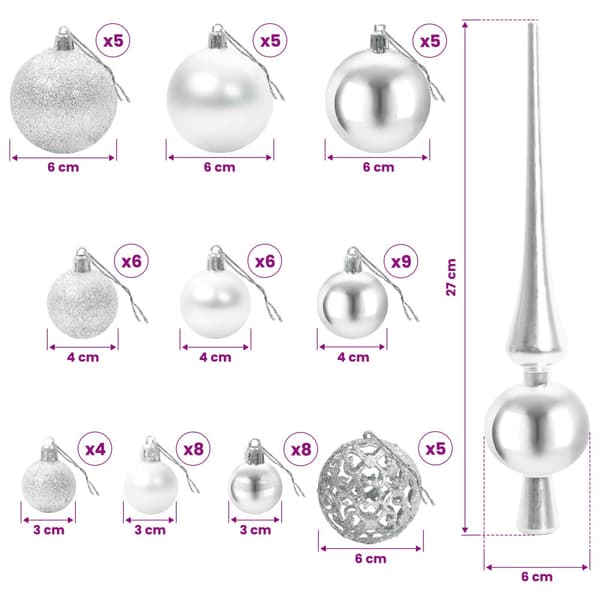 Artificial Christmas Tree with Bauble 120 cm 150 LED-lampor