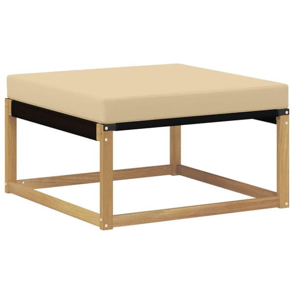 Utomhussoffset med kudde 6 pcs Vit och Beige