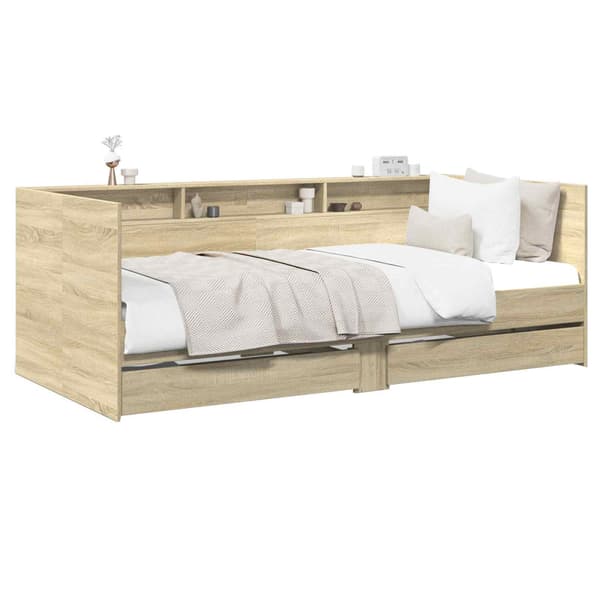 Sängram med förvaring Sonoma-ek 80 x 200 cm Konstruerat trä