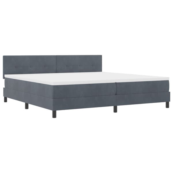 Bäddfjäder med madrass Mörkgrå 200 x 200 cm Sammet