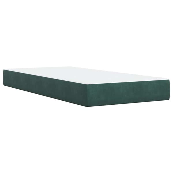 Kontinentalsäng med madrass Mörkgrön 100 x 200 cm Sammet