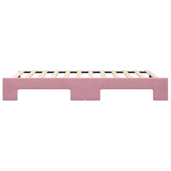 Dagbädd utdragbar rosa 100x200 cm sammet