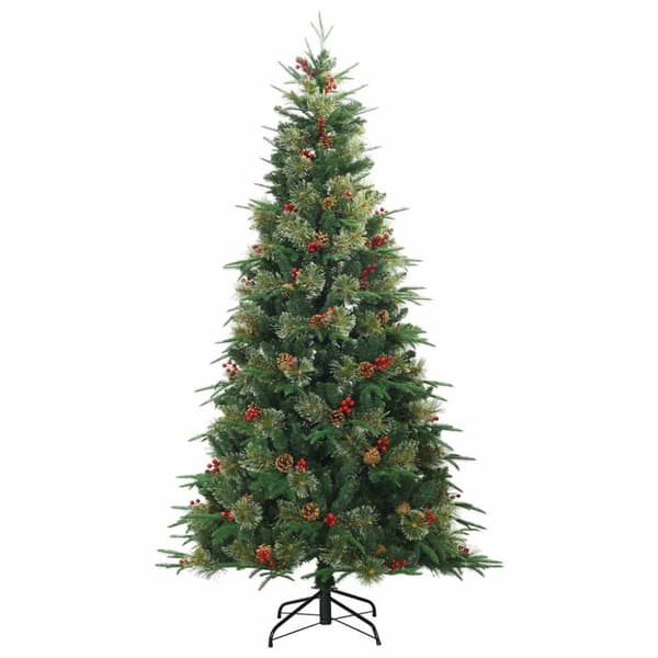 Plast Hingad Julgran med stativ Grön 210 cm PVC, PE och Stål