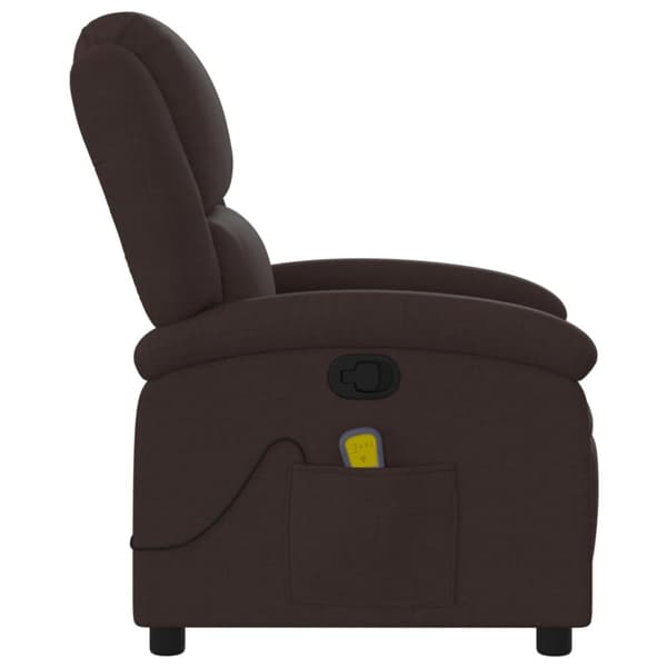 Massagefåtölj mörkbrun tyg