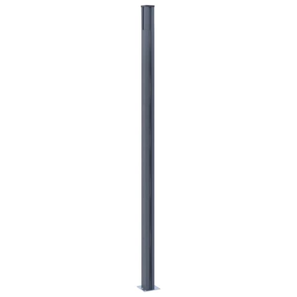 Staketstolpar 3 st mörkgrå 185 cm aluminium