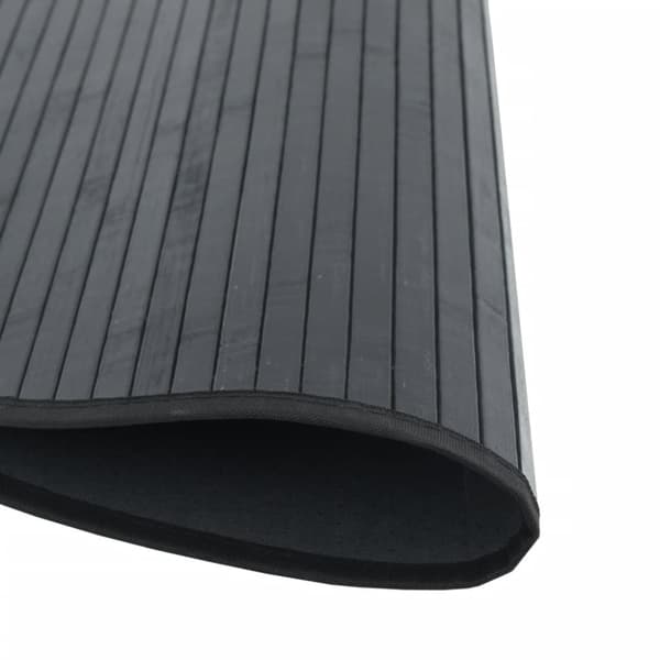Matta rund svart 60 cm bambu