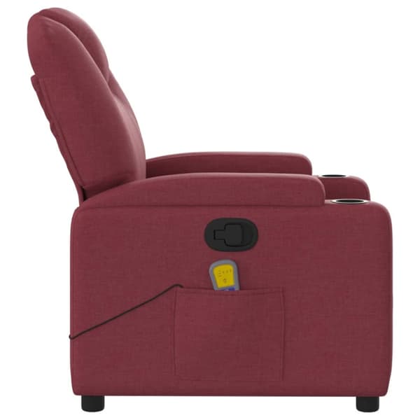 Massagefåtölj vinröd tyg