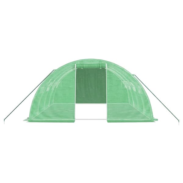 Växthus med stålram grön 16 m² 4x4x2 m