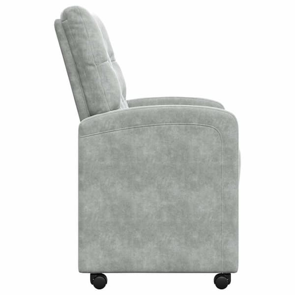 Matstolar med hjul 2 pcs Ljusgrå 58 x 67 x 97 cm Sammet