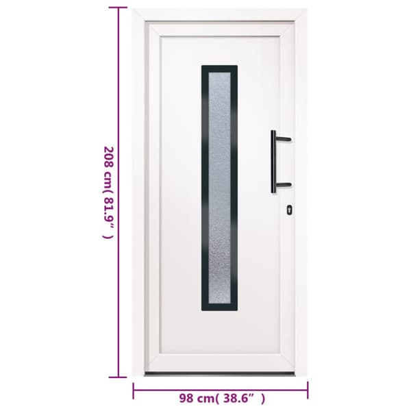 Ytterdörr vit 98x208 cm PVC