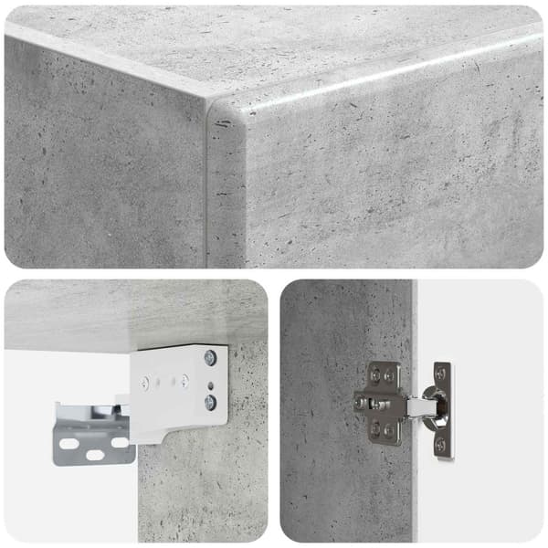 Skåpset 2 pcs Betonggrå Konstruerat trä