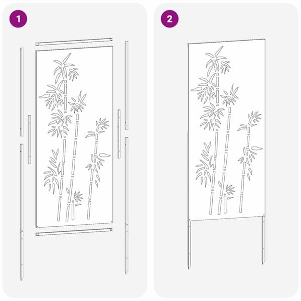 Trädgårds integritetsskärm Blommor Rostig 50 x 140 cm
