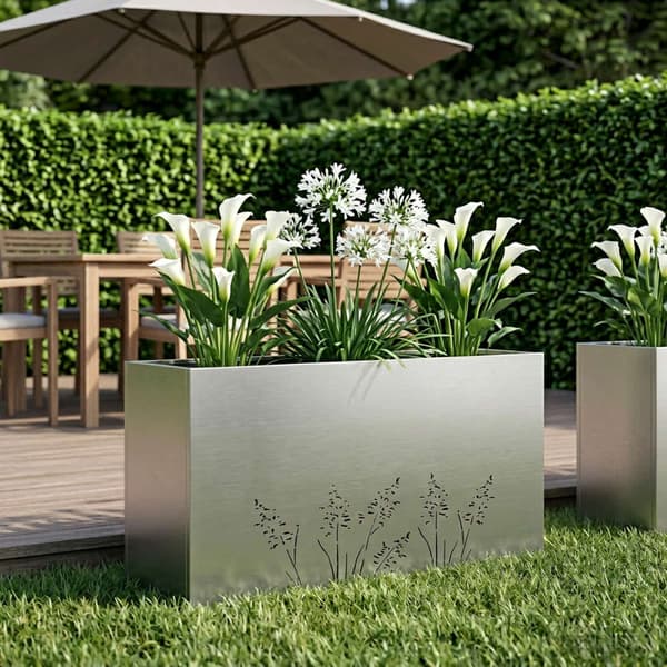 Trädgårdsplanterare Silver 100 x 30 x 49 cm Rostfritt stål