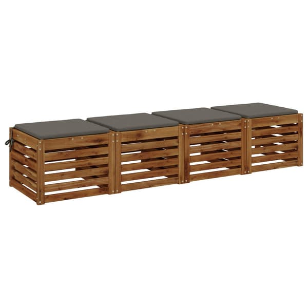 4-delade Sittdynor SOEST 4 st 100% Polyester Grå 40 x 40 x 3 cm
