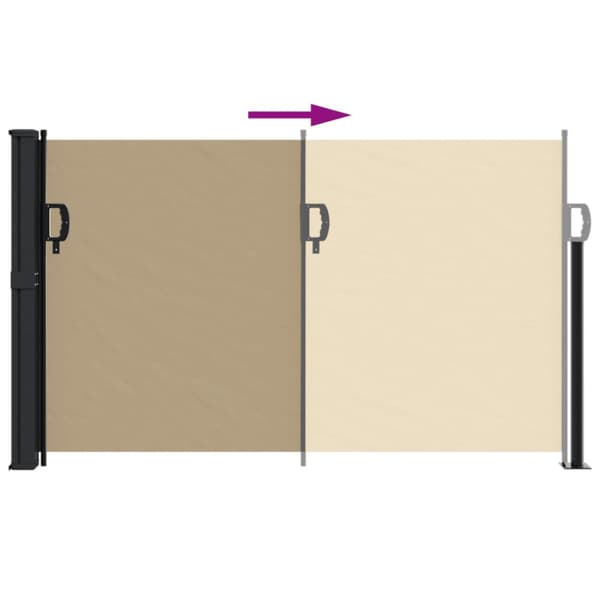 Indragbar sidomarkis beige 120x500 cm