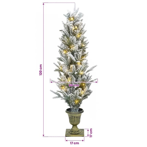Mini julgran 120 cm 100 LED-lampor Varmvit PVC och PE