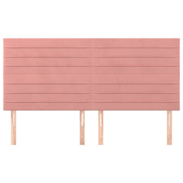 Sänggavel rosa 180x5x118/128 cm sammet