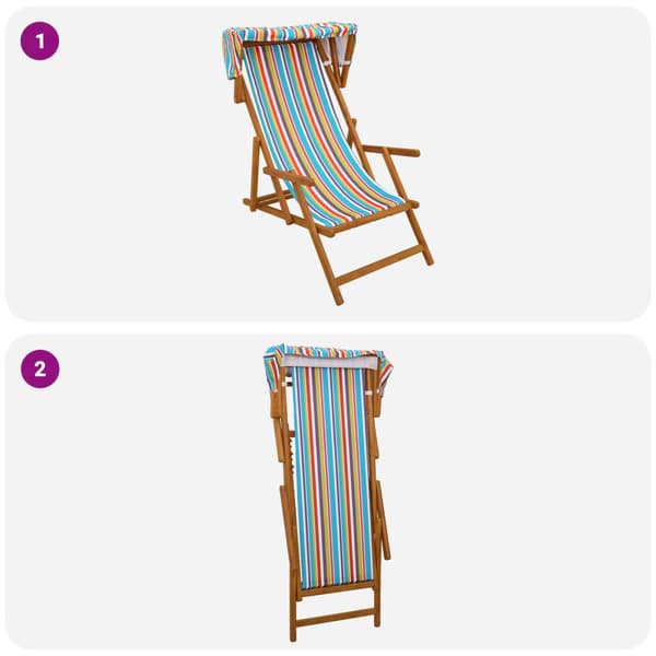 Deck Chair 2 st 3 Position Massiv Eukalyptus Trä