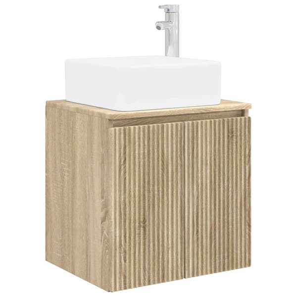 Badrumsskåpsset 4 pcs Sonoma-ek Konstruerat trä