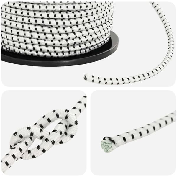 Bungee-rep 6 mm Svart och Vitt PP och gummi