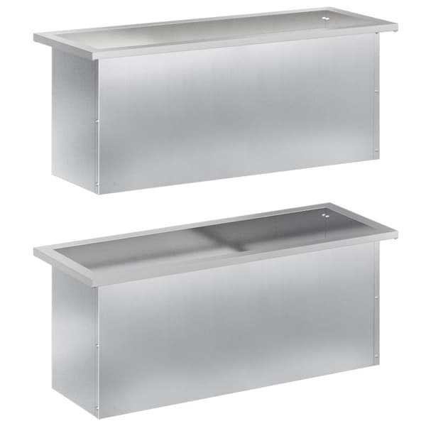 Odlingslåda med LED 2 st Silver 30 x 80 x 30 cm