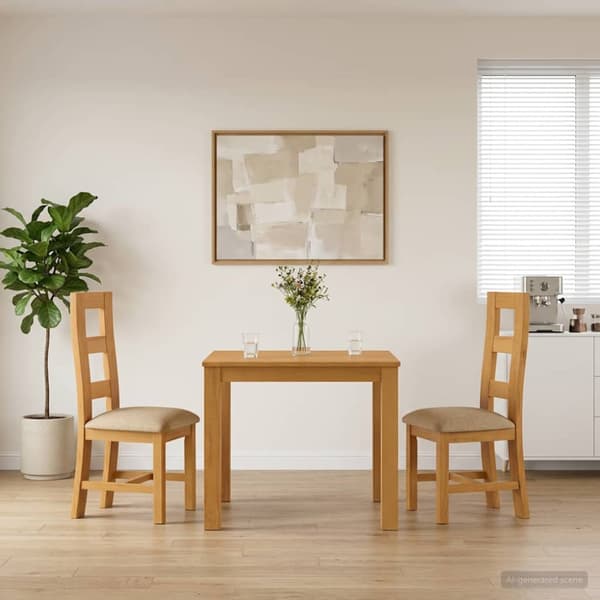 Matgrupp 3 st Beige Massivt Ekträ
