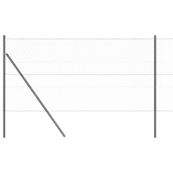 Stängselstolpe Grå 25 x 1 m (36 mm nät) Stål