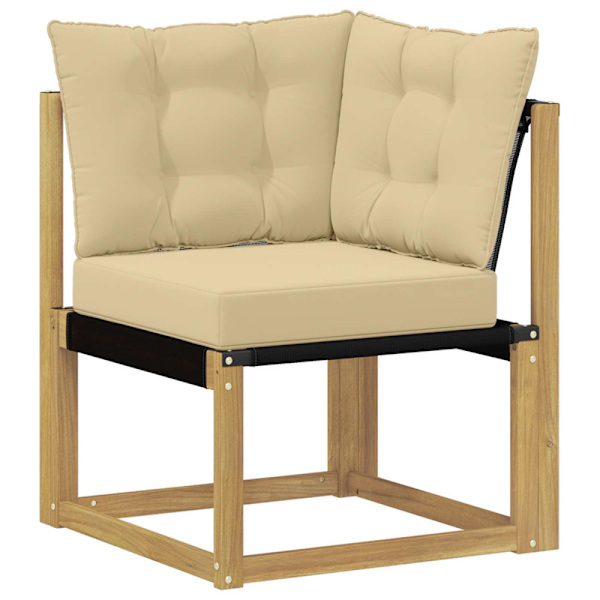 Utomhussoffset med kudde 7 pcs Vit och Beige