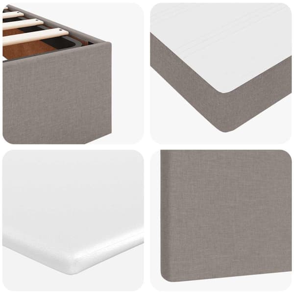 Ottoman sängram med madrasser taupe 200x200 cm tyg