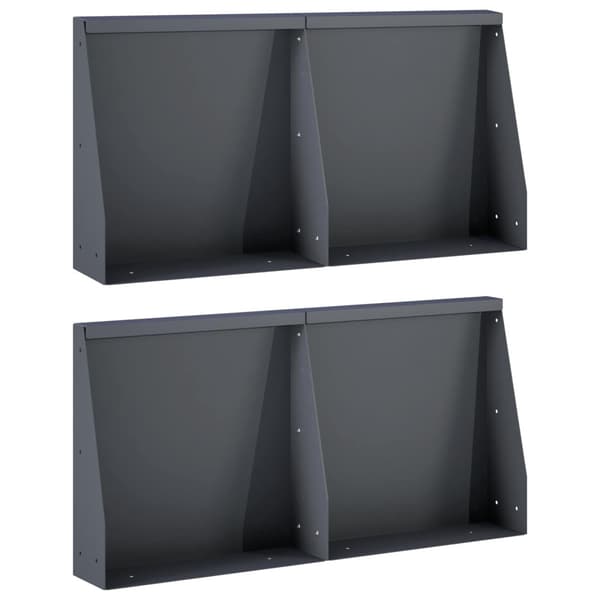 Stödvägg 4 st 40 x 12 x 40 cm Stål Antracit