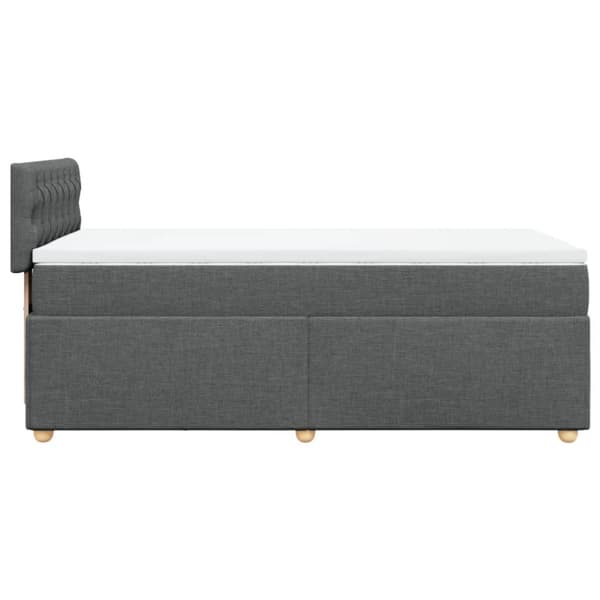 Ramsäng med madrass mörkgrå 100x200 cm tyg