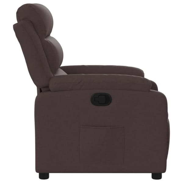 Reclinerfåtölj mörkbrun tyg