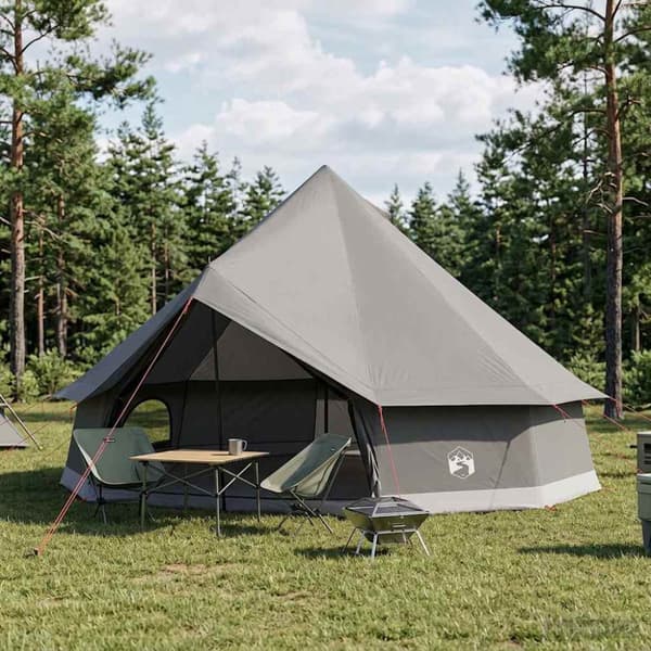 Tipi Tält Brun Grå 500 x 500 x 300 cm Polyester och Stål