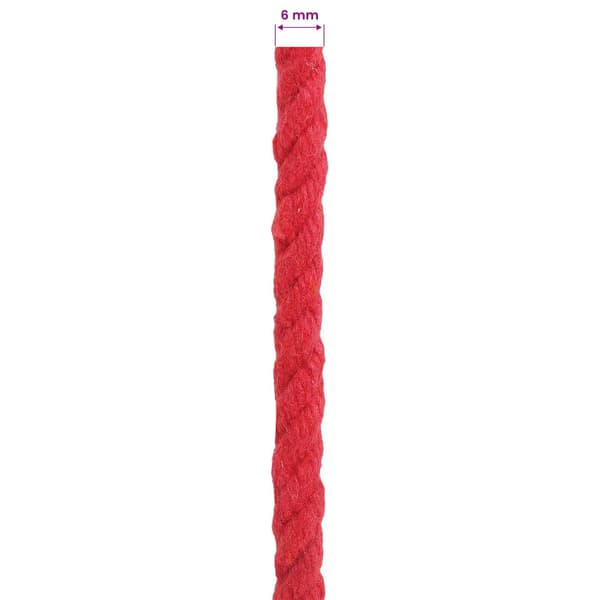 Rep Röd 0,6 x 0,6 x 25000 cm Bomull