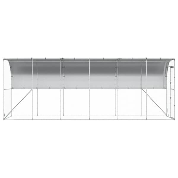 Hönshus mot Vägg Silver 600 x 150 x 215 cm Galvaniserat stål