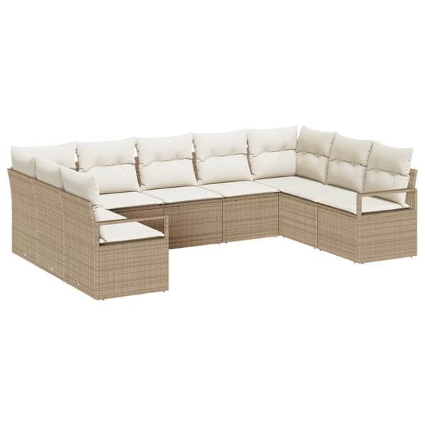 Trädgårdsoffset 9 st Beige och vit konstrotting