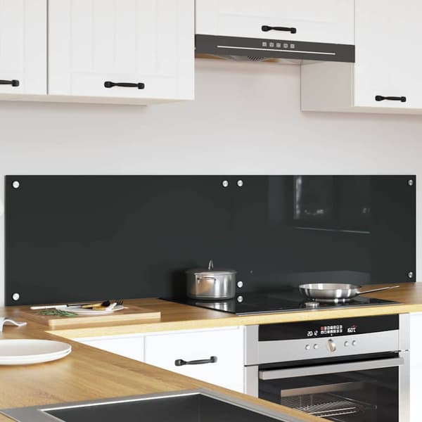 Köksskydd 2 pcs Mörkgrå 80 x 40 cm härdat glas