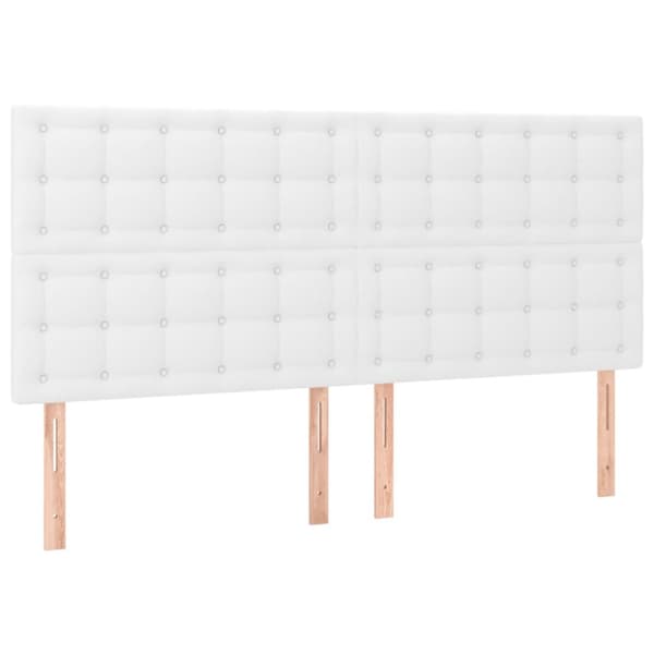 Sänggavel LED vit 160x5x118/128 cm sammet