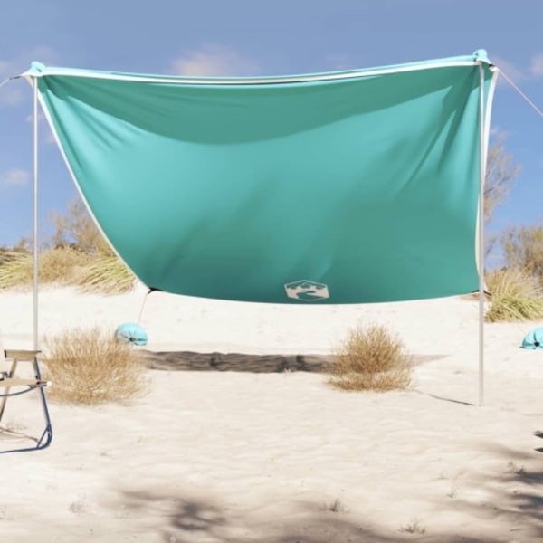 Strandskydd med sandpåsar grön 304x300 cm